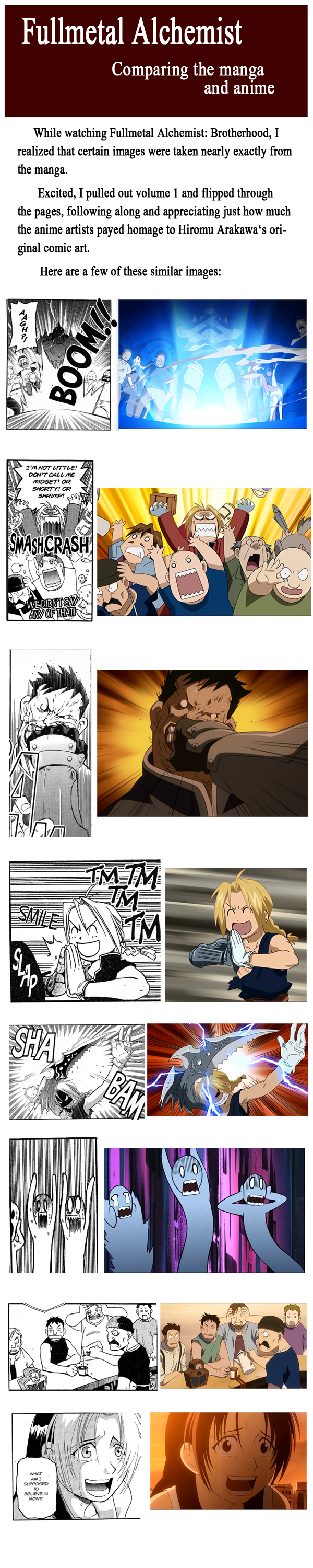 Fullmetal Alchemist Brotherhood VS Manga  Comparing the FMA Manga and Anime  