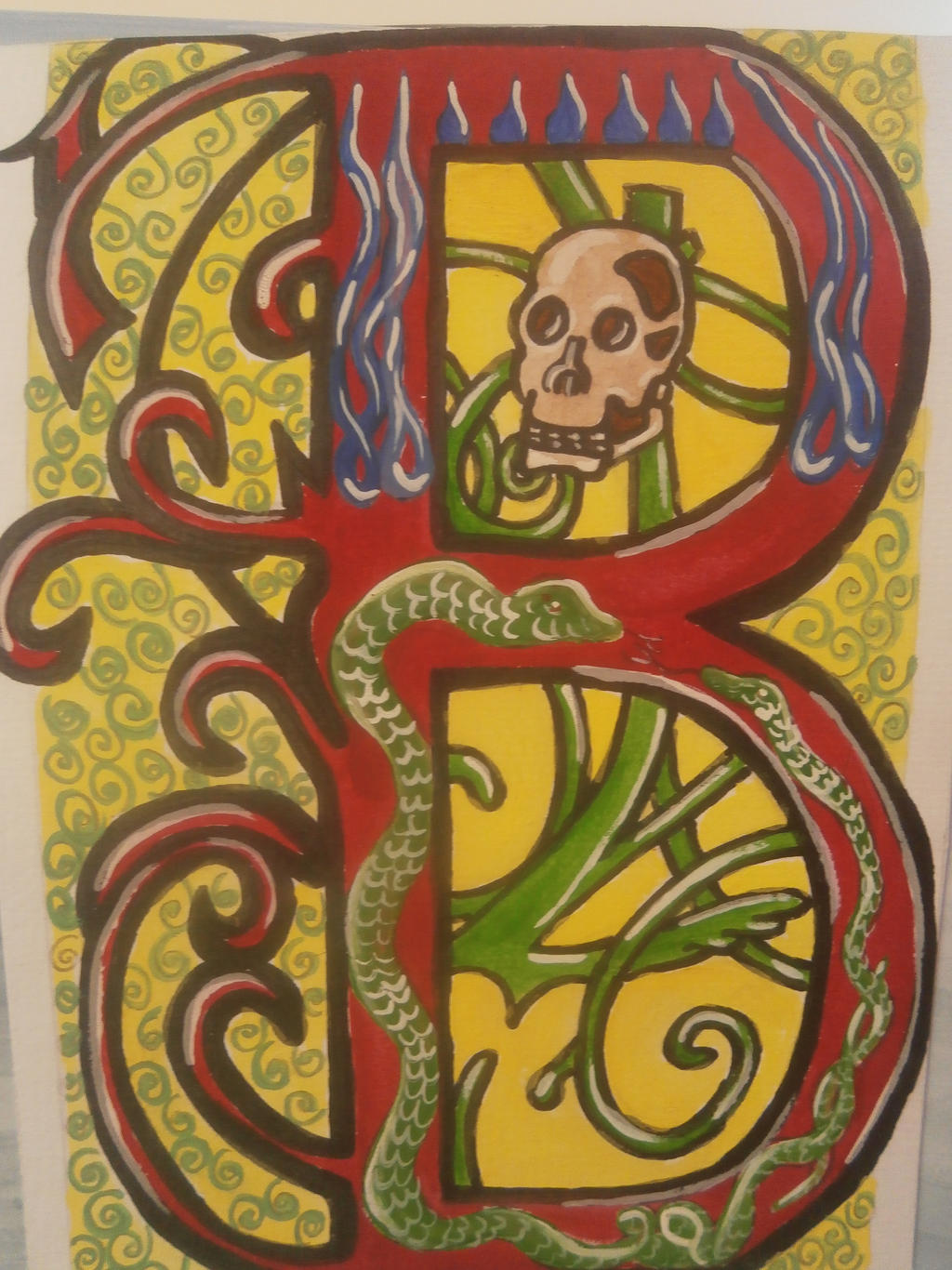 Illuminated Lettering- B by IsabellaTwibell on DeviantArt