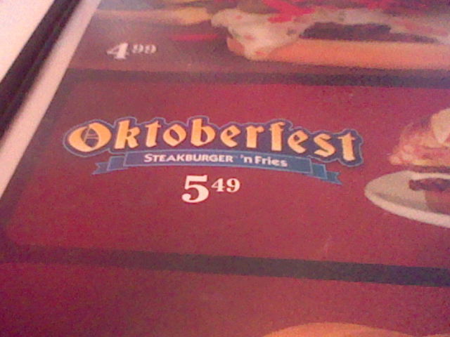 OKTOBERFEST At Steak and Shake