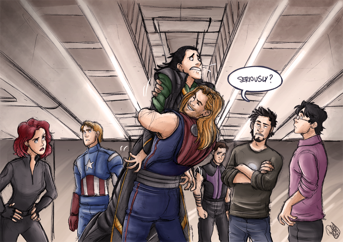 The Avengers - The Brothers' Hug by Renny08
