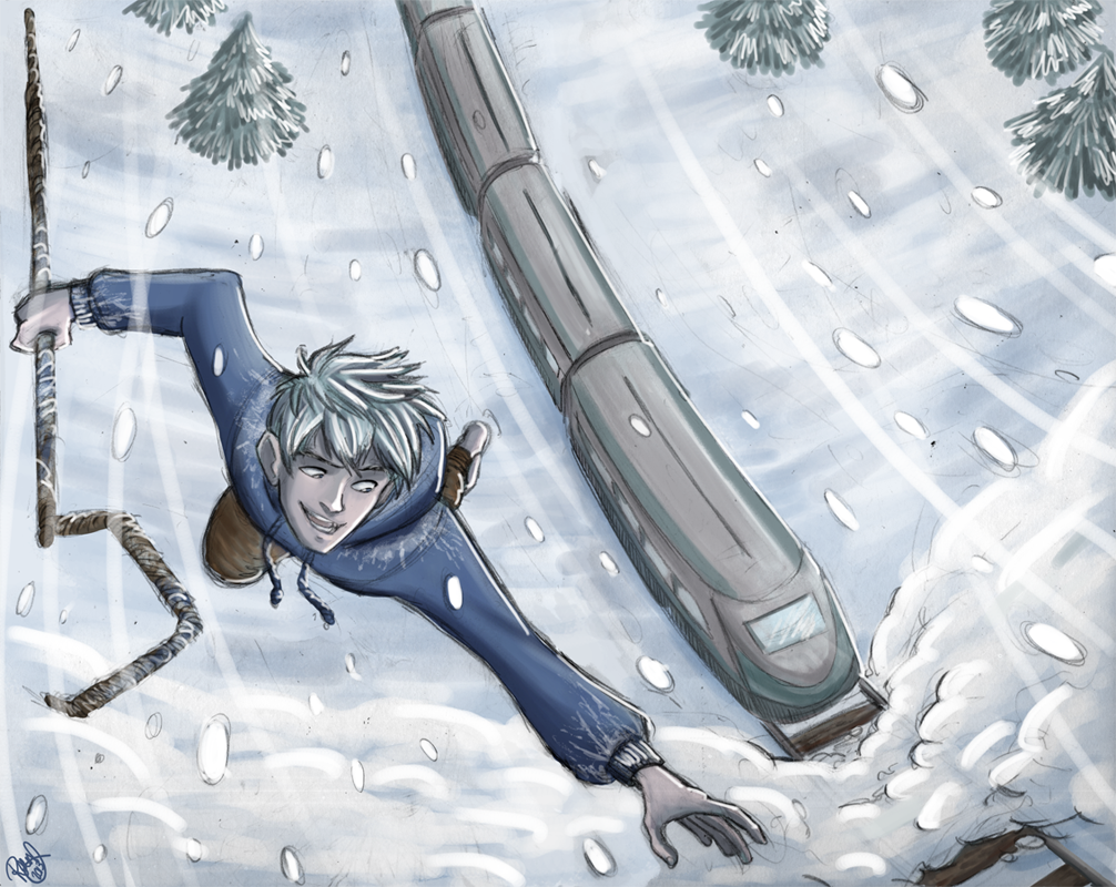 Rise of The Guardians -Jack, some snow and a train