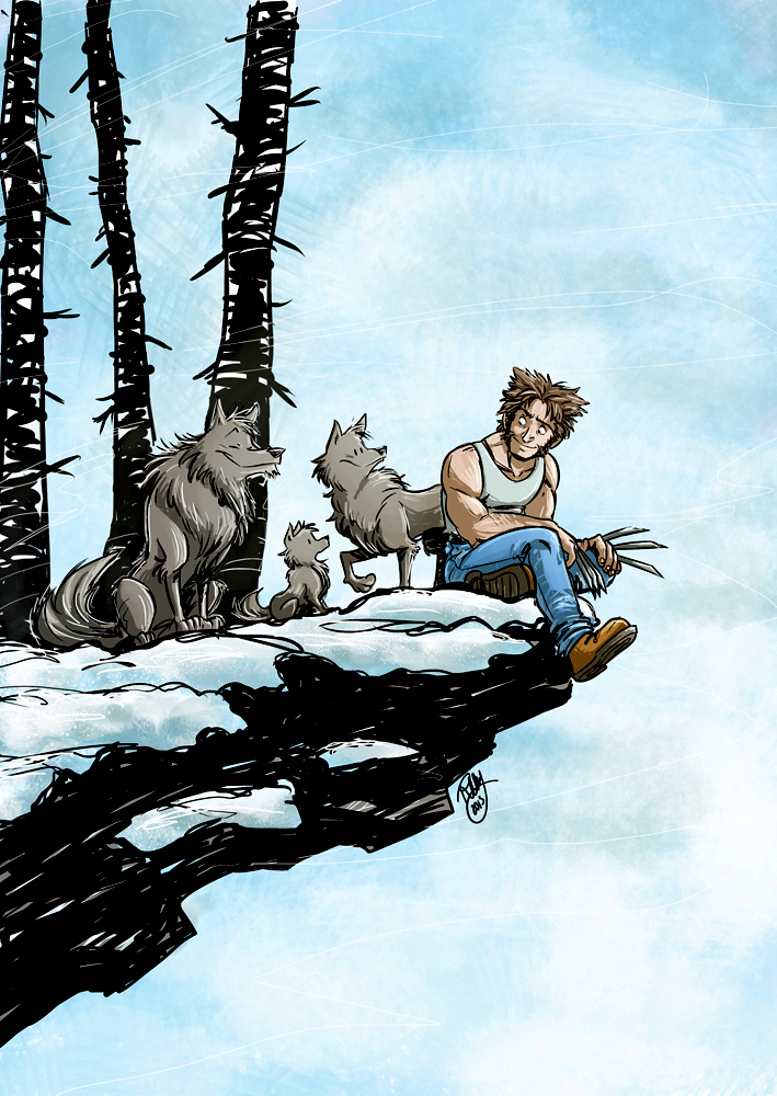 Some Wolves and A Wolverine by Renny08