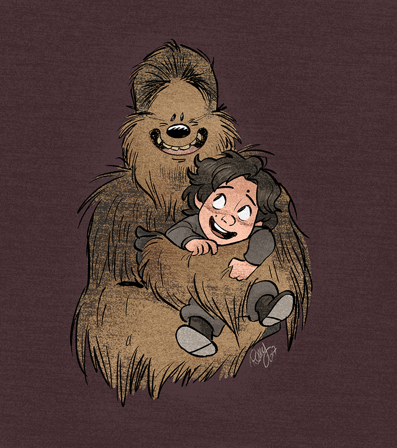 Little Kylo and Chewie