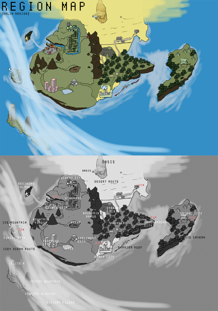Commission: Pokemon Region Map based on Australia by DannyJarratt on ...