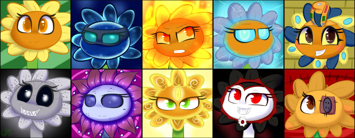 Flower Variants 3.0 - PvzGW2 - (+speedpaint) by GreenManeHeart on ...