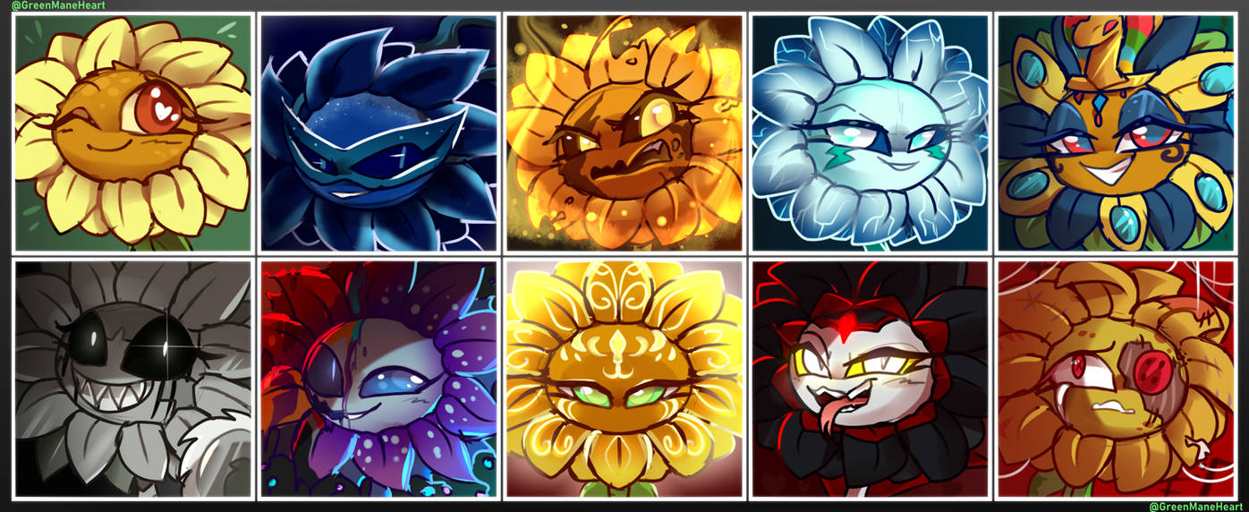 Flower Variants 3.0 - PvzGW2 - (+speedpaint) by GreenManeHeart on ...
