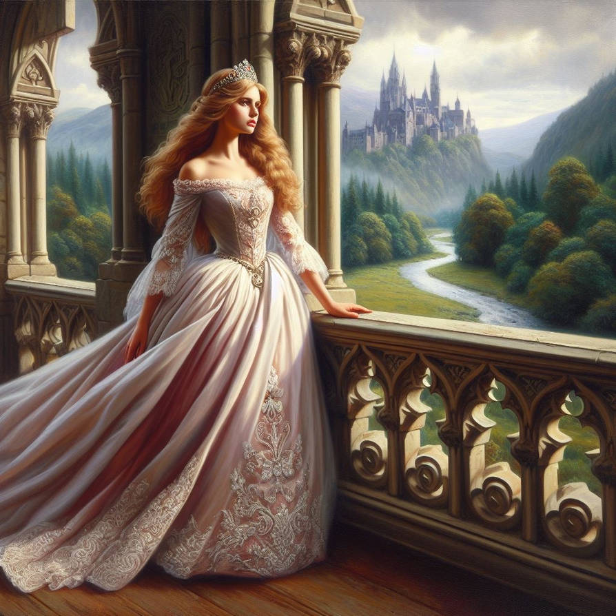 Princess On Railing Princess on the balcony by EMFreyre on DeviantArt