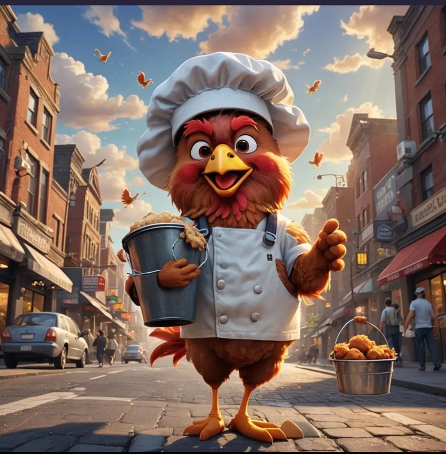 Selling Chicken Rice Cartoon A Chicken Selling Fried Chicken by EMFreyre on DeviantArt