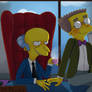 Burns and Smithers drinking tea at work