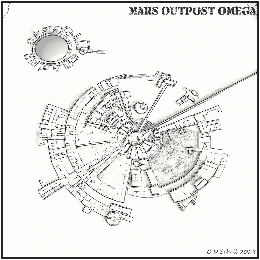 Mars Base Line Art by theschell on DeviantArt