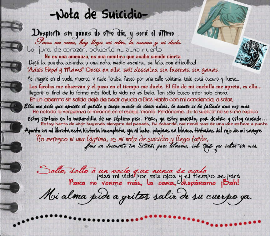 Nota de suicidio -Porta-