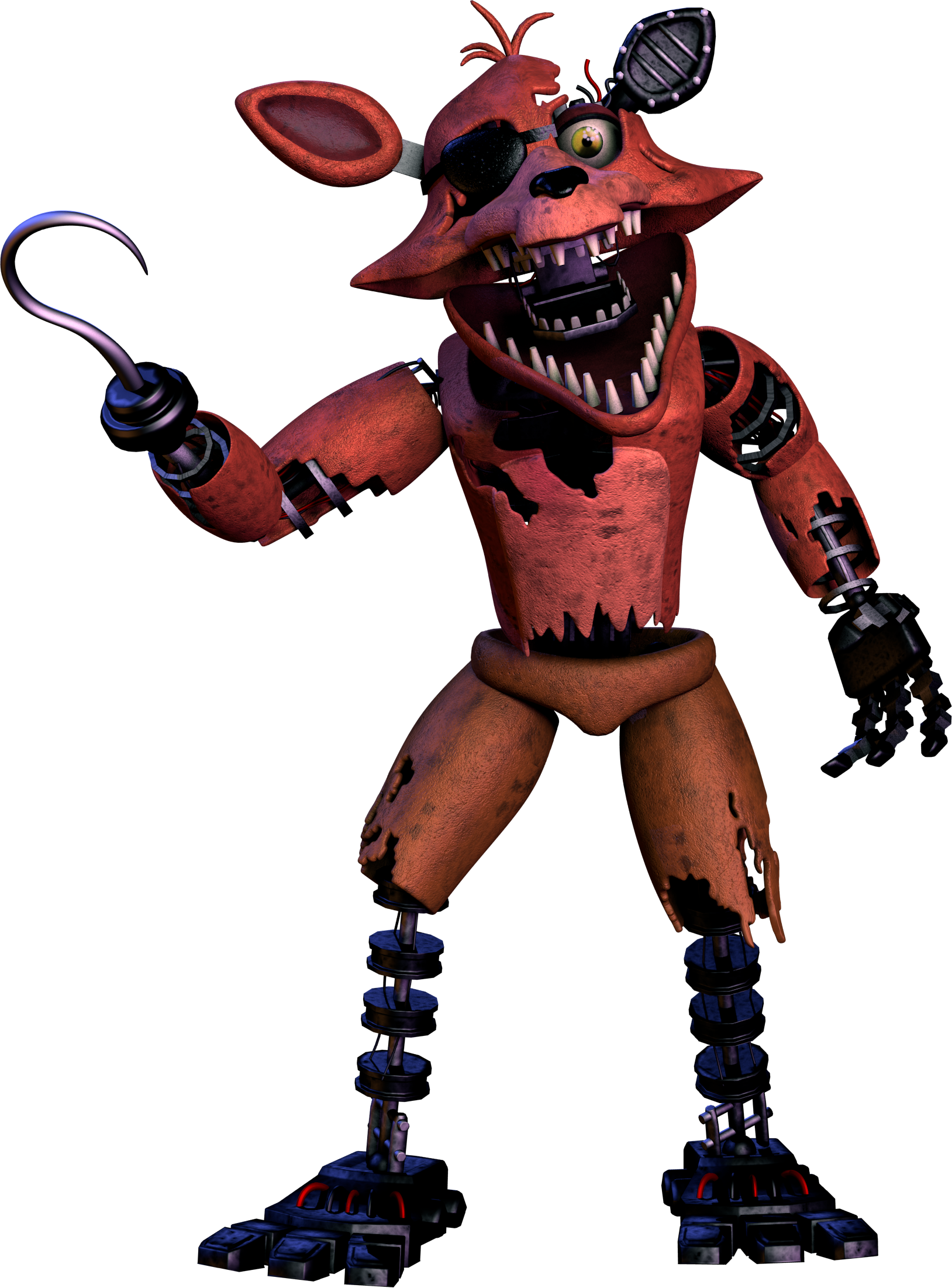 Tired But Hereu0027s A Withered Foxy With An Oc - Fnaf 2 Withered Foxy Png,Foxy  Png - free transparent png images 