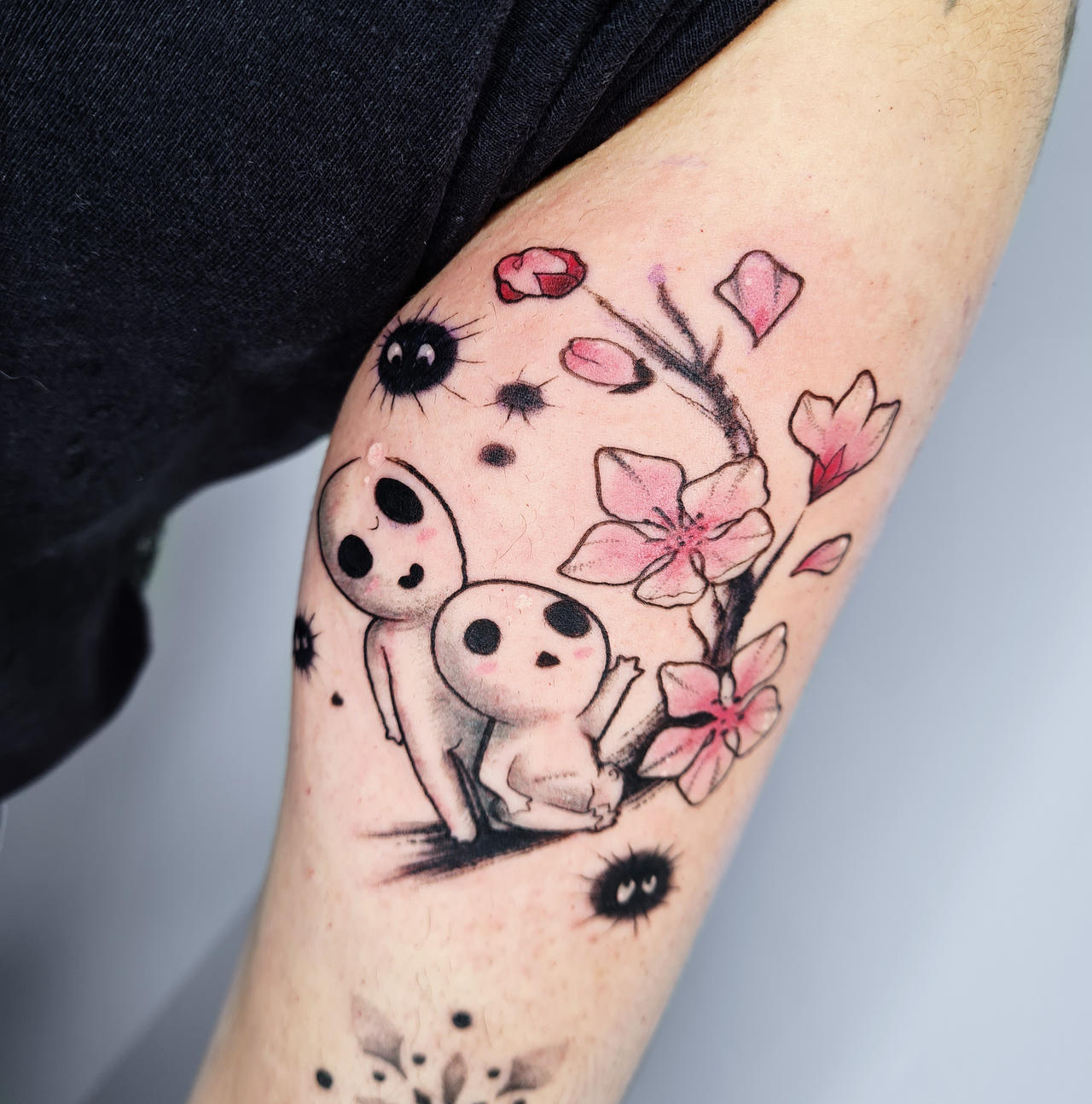 Kodama And Sakura Branch Tattoo By HimeLILt On DeviantArt kodama-and-sakura-branch-tattoo-by-himelilt-on-deviantart