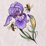 Bees and iris flash