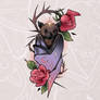 Dusk Bat and roses design