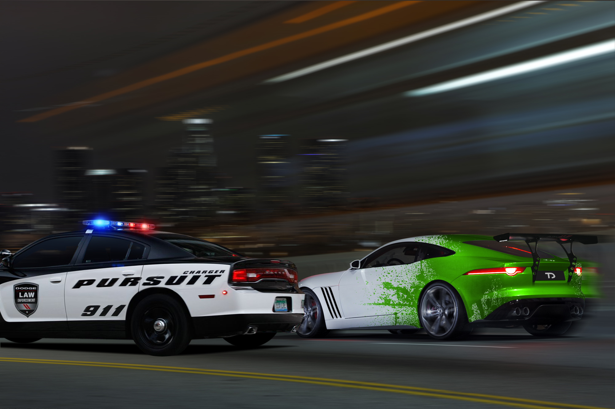 The pursuit [Jaguar F-Type Coupe tuned VS Cops]