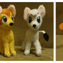 Kimba and kitty plushies