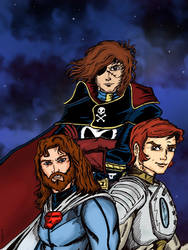 80's Heroes - Ulysse 31/ Flam/ Albator - Harlock by maxpa27