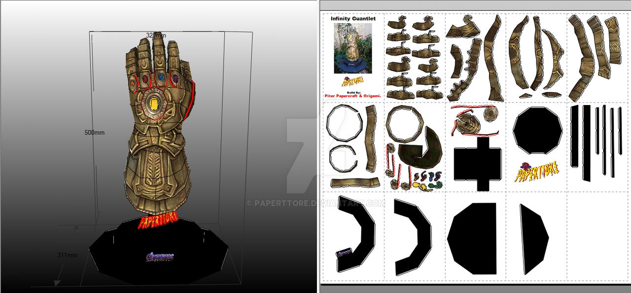 Infinity Guantlet Papercraft (MCU) by Paperttore on DeviantArt