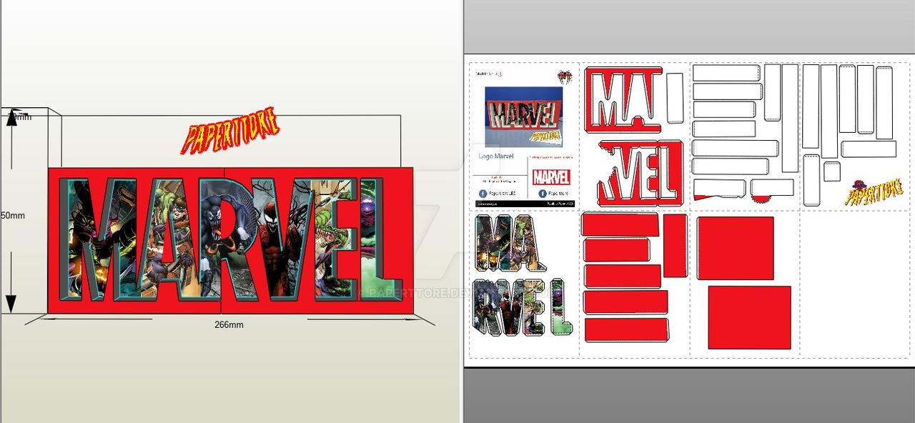 Marvel Logo Papercraft by Paperttore on DeviantArt