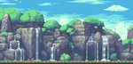 Pixel Waterfall BG. by iSohei