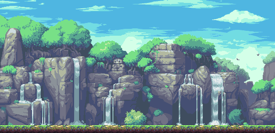 Pixel Waterfall BG.