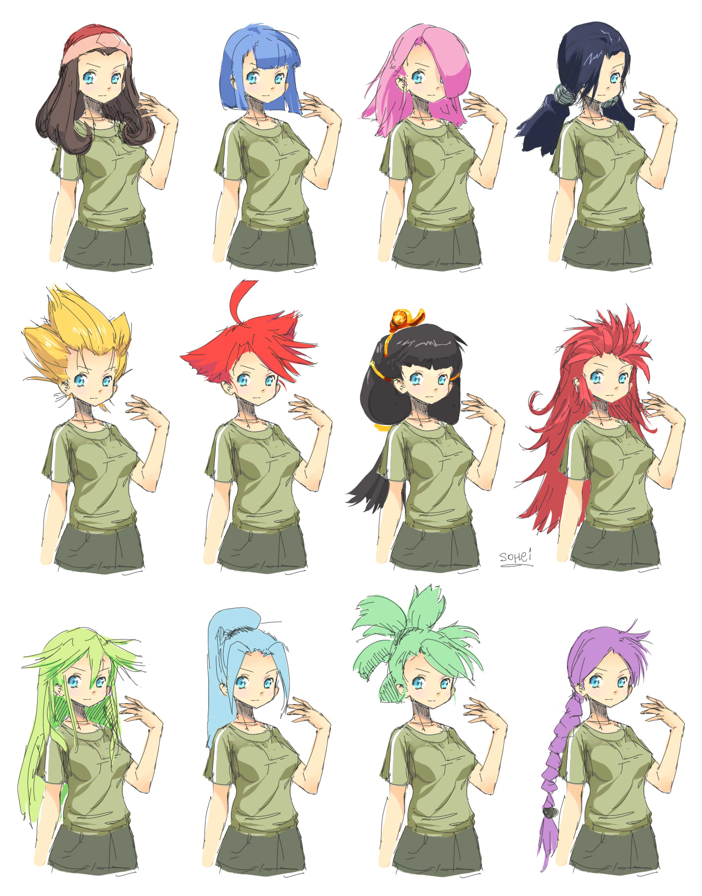 Anime Hairstyle Sheet