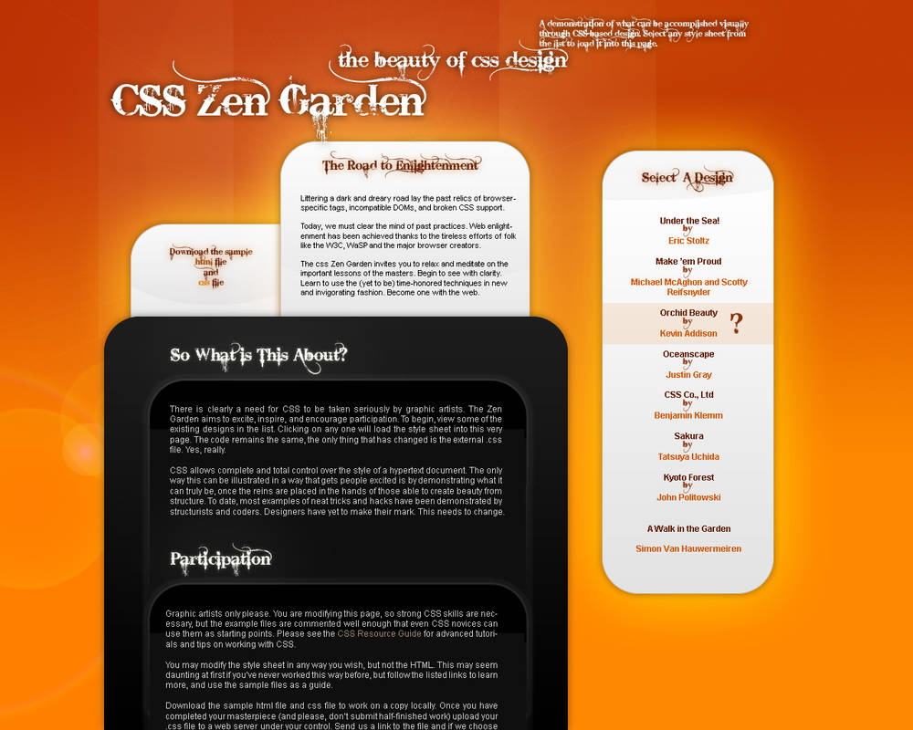 Css Zen Garden Orange One By Emphazis On Deviantart