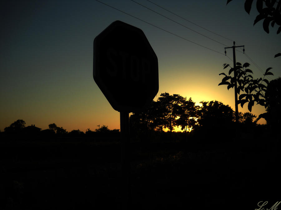 a stop sign and a sunset by molnarlaslo on DeviantArt