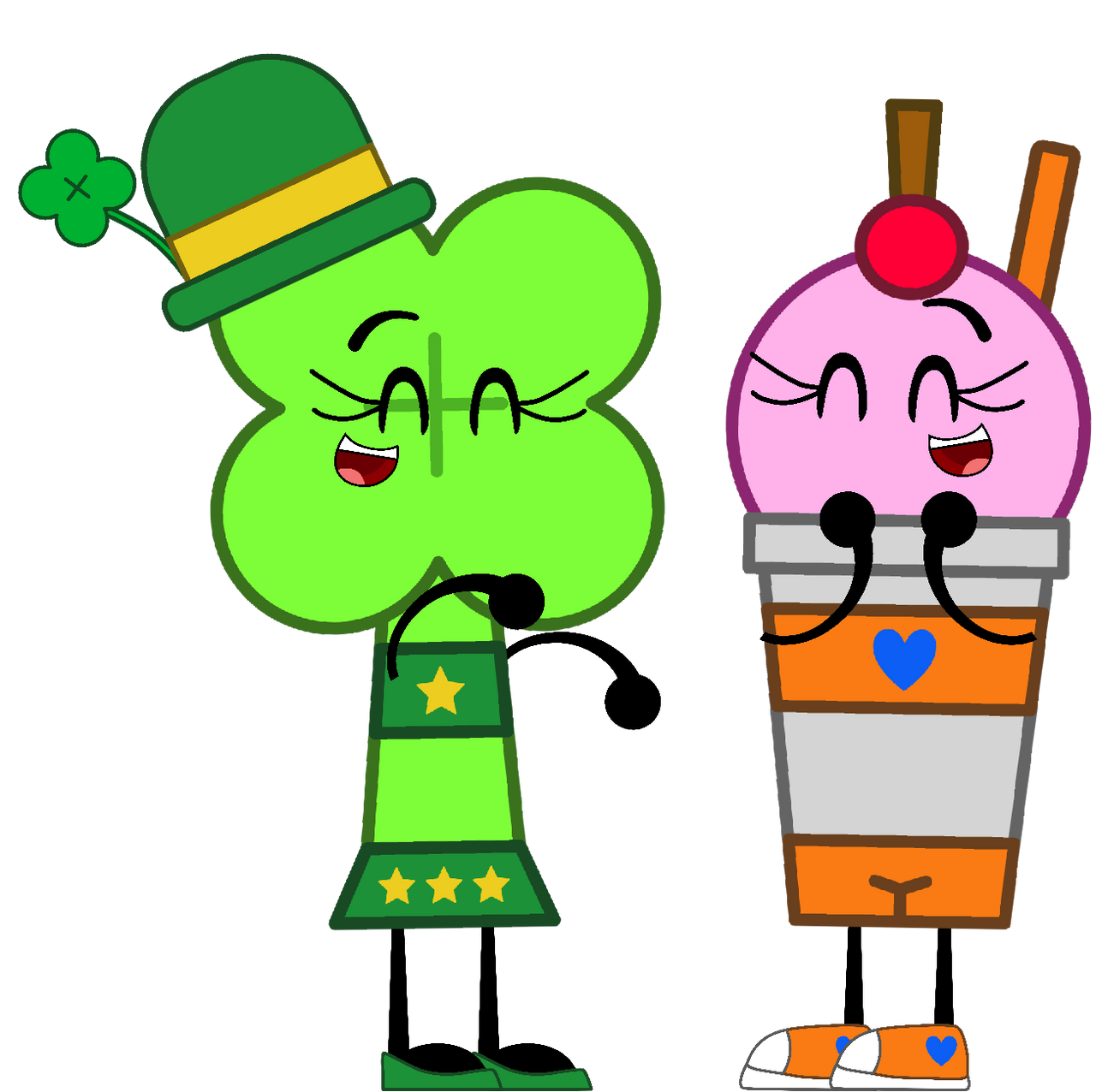 Four Leaf Clover and Strawberry Milkshake Laughing by FloorLampArts on ...