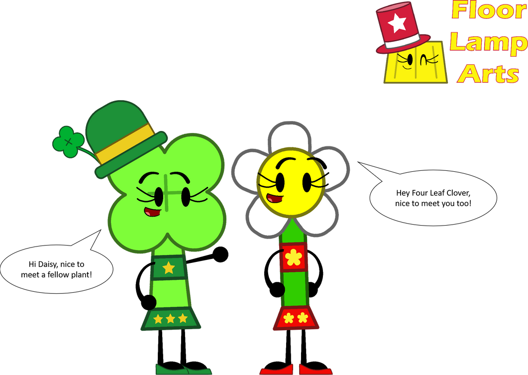 Four Leaf Clover and Daisy by FloorLampArts on DeviantArt