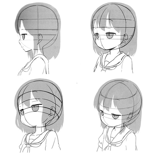 How to Draw Anime Eyes From Different Angles, Anime Outline