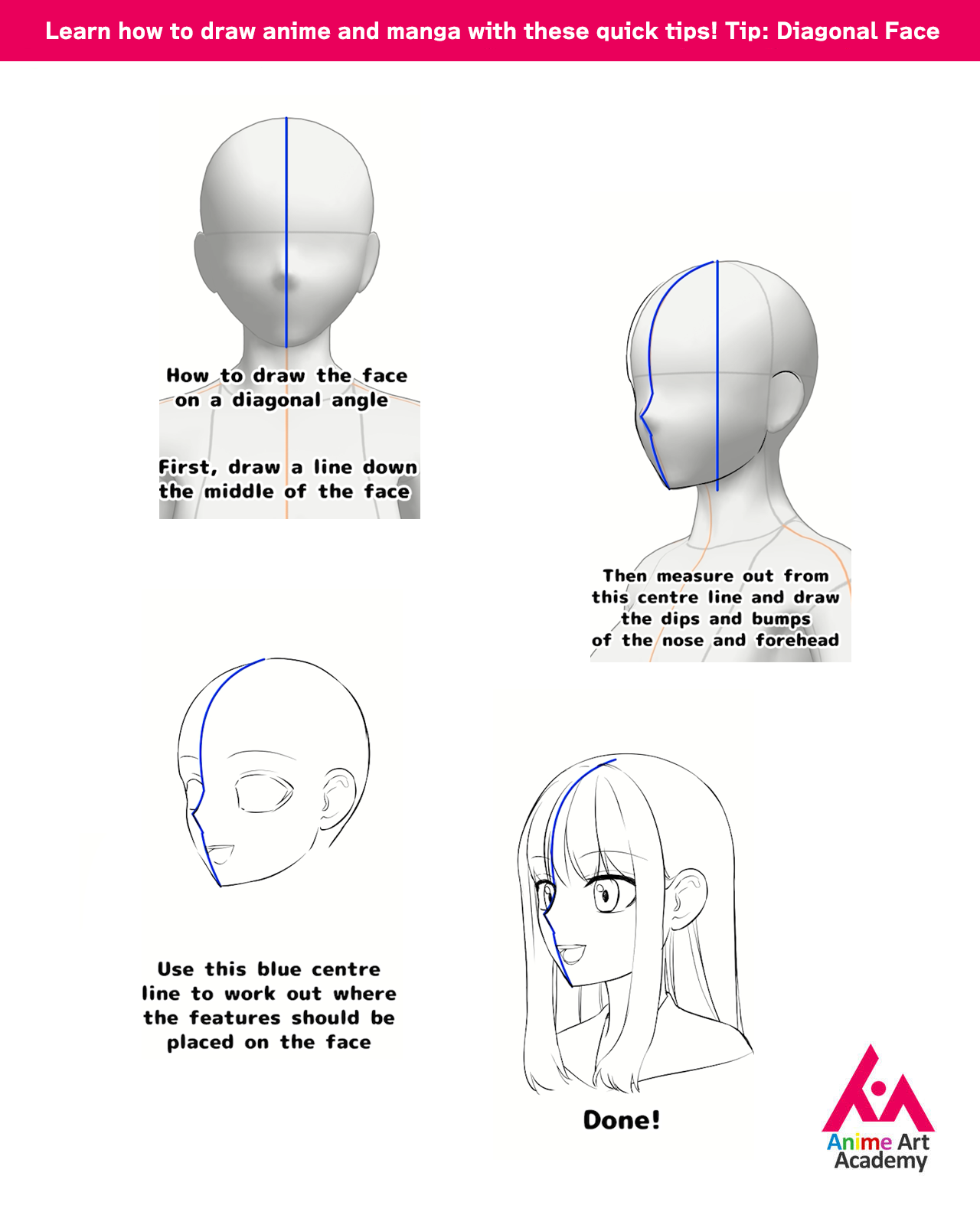 Learn Manga: How to draw the female head front by Naschi on DeviantArt