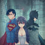 Batman Superman and Motoko Kusanagi