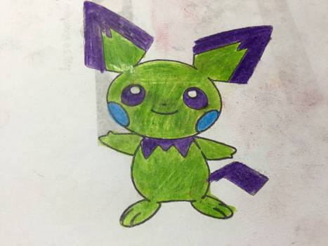 Colored pencil #9 - Pichu green color