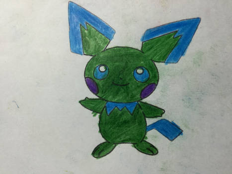 Colored pencil #12 - Pichu dark green color