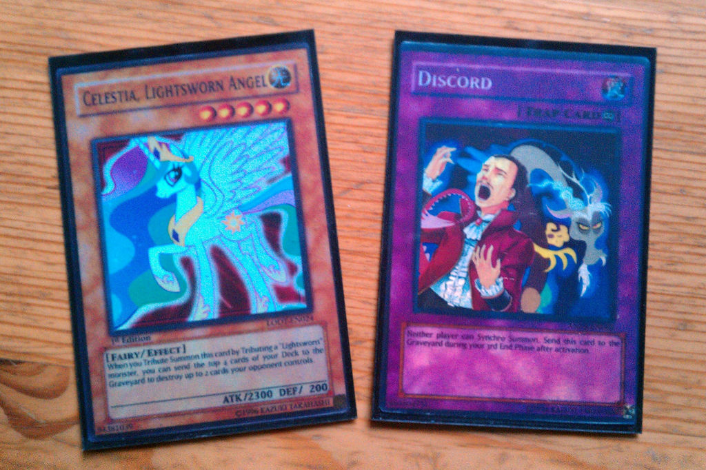 Celestia and Discord YGO-cards