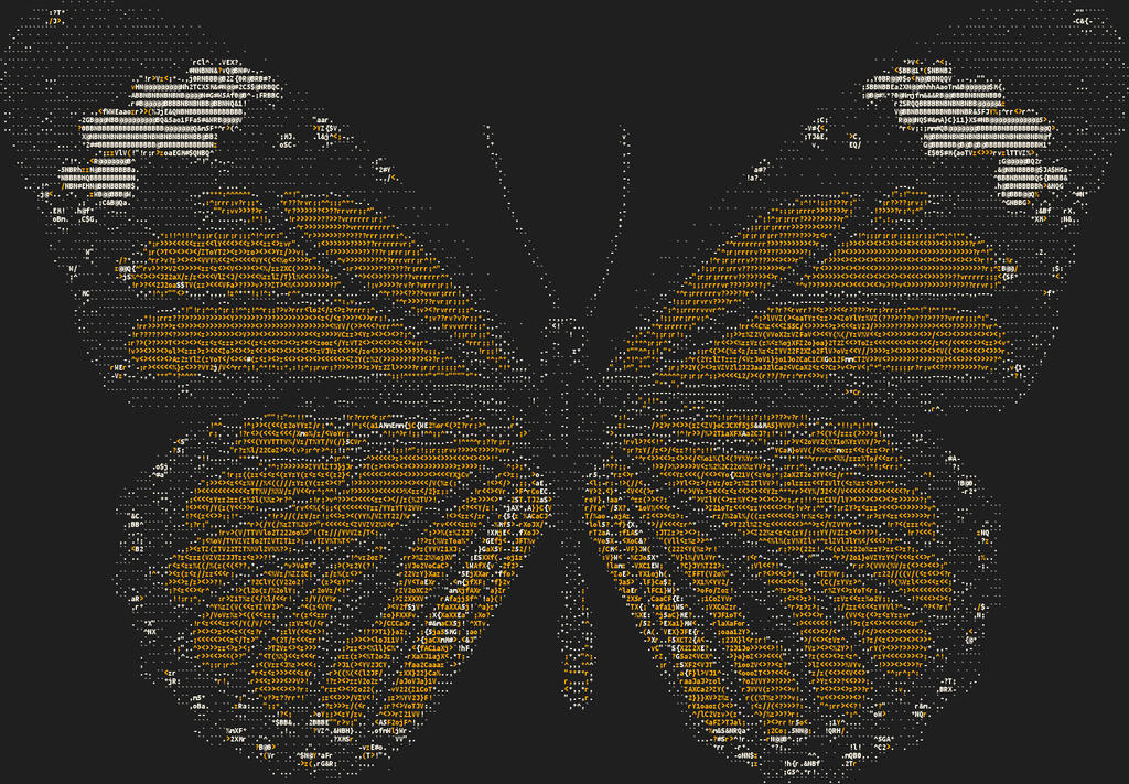 Ascii Art Butterfly Python Code ASCII Butterfly by KDASthenerd on DeviantArt