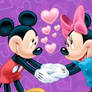 Mickey and Minnie holding hands