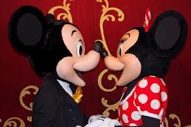 Mickey kissing Minnie