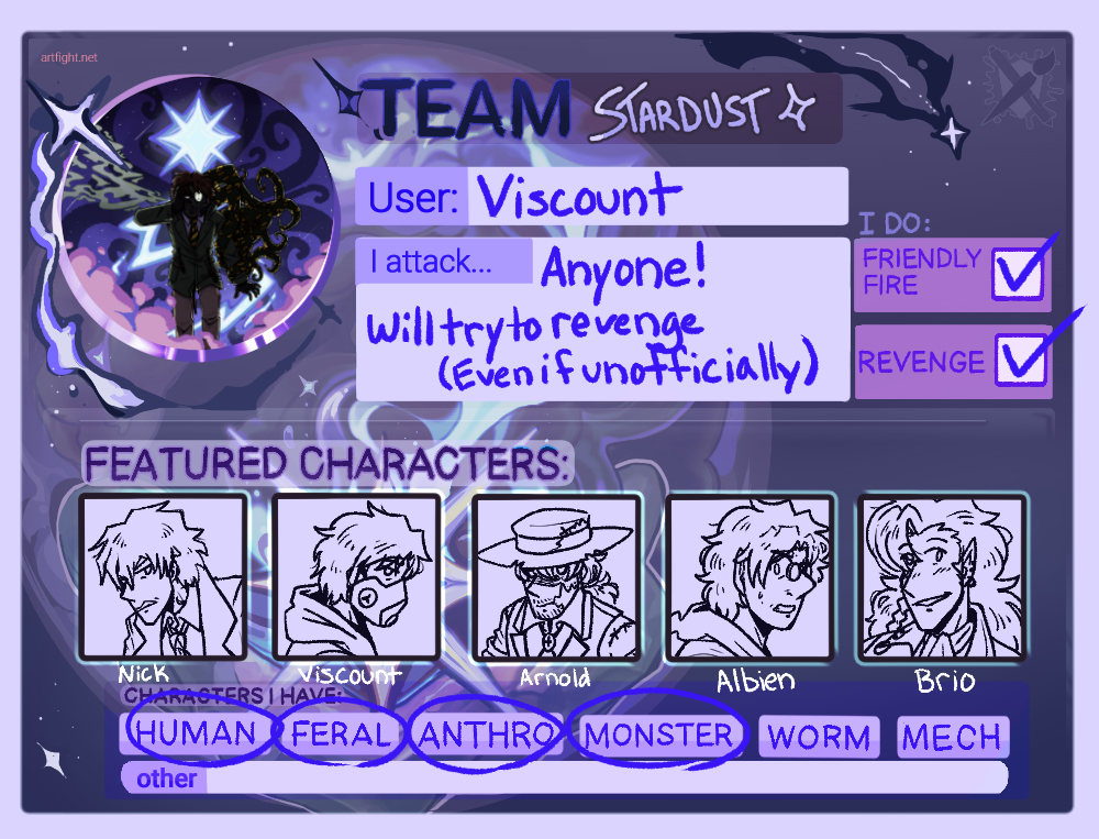 Stardust Art Fight Card