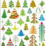 Huge collection of Christmas trees vectors