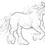 Free Galloping Horse Lineart
