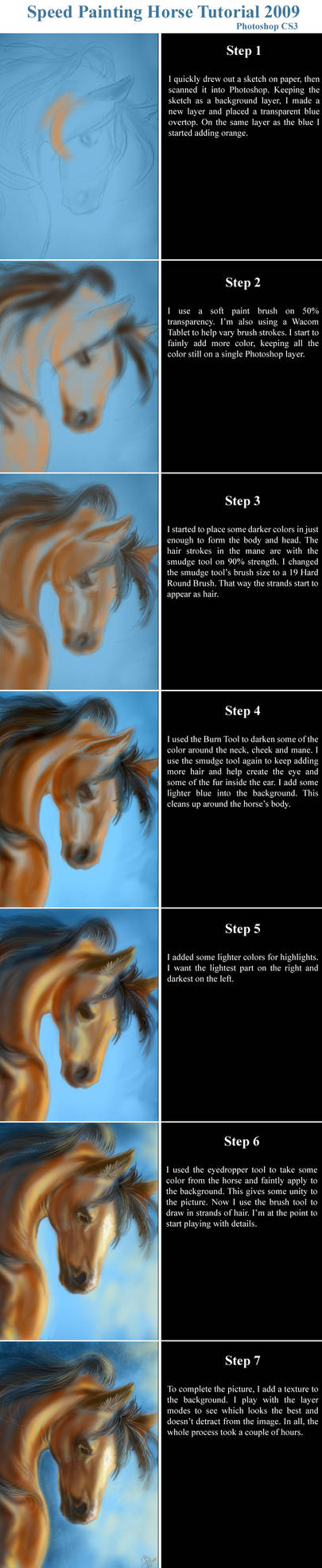 Speed Painting Horse Tutorial by bonbon3272