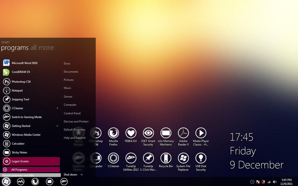 Metro Taskbar Metro Taskbar in my W8 Mockup by cordova96 on DeviantArt
