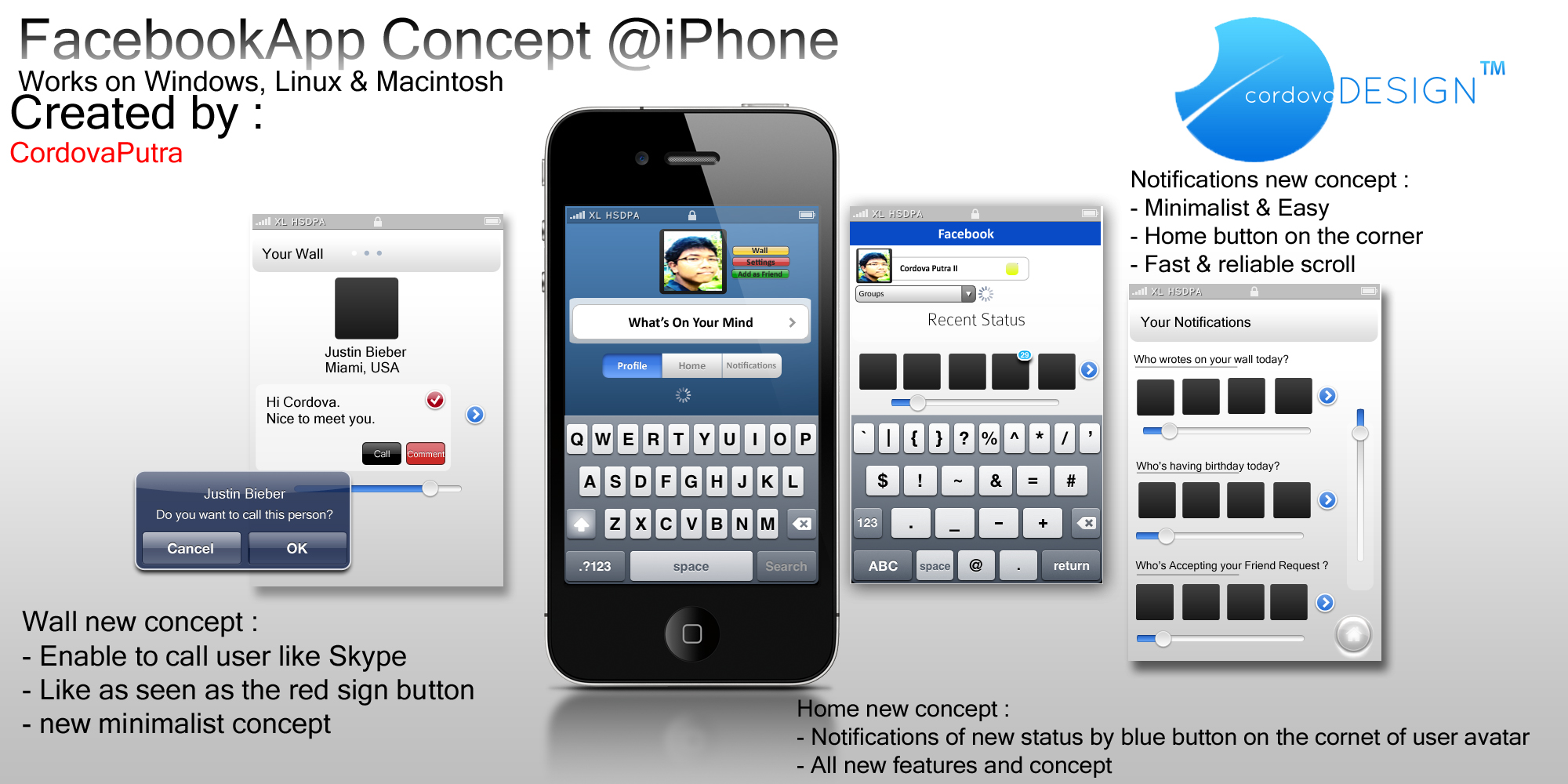 FacebookApp for iPhone and Windows ( + Other OS )