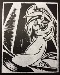 Vinyl Scratch Block Print - Proof