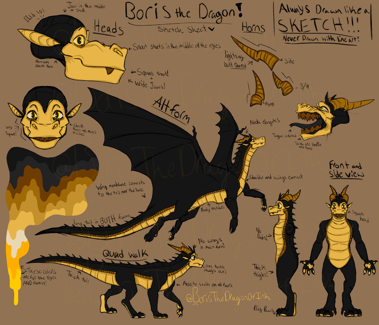 Boris Deviantart Boris the dragon sketch sheet! by BorisTheDragonOfInk on DeviantArt