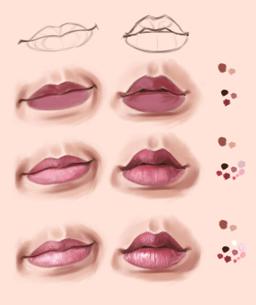 Lips practice in krita and steps by Thubakabra