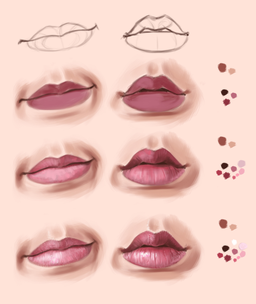 Lips practice in krita and steps by Thubakabra on DeviantArt